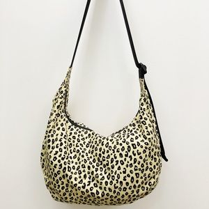 BAGGU Medium Crescent Bag Honey Leopard New